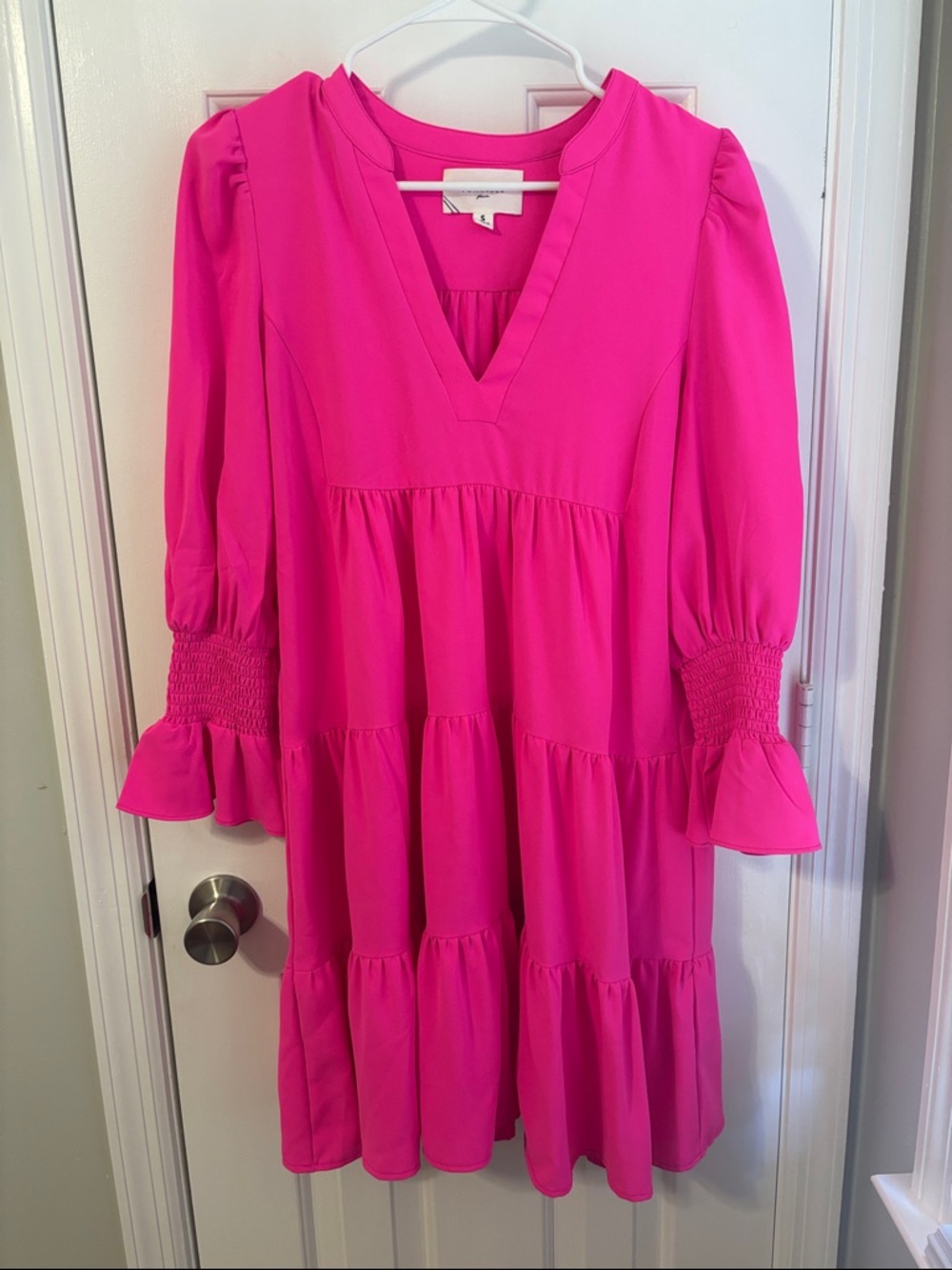 Pomander Place Hot Pink Tiered Mini Dress